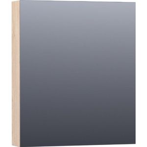 BRAUER Plain Spiegelkast - 60x70x15cm - 1 rechtsdraaiende spiegeldeur - MFC - legno calore SK-PL60RLC