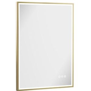 Crosswater MPRO spiegel met verlichting - 70x50cm - LED - verticaal/horizontaal - geborsteld messing (goud) MP5070F