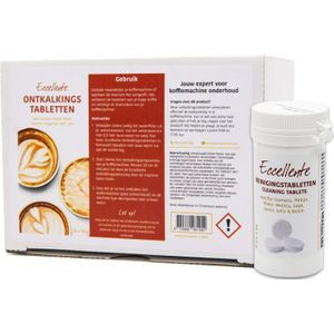 ECCELLENTE - Onderhoudspakket - 30 Ontkalkingstabletten en 30 Reinigingstabletten voor Koffiemachines