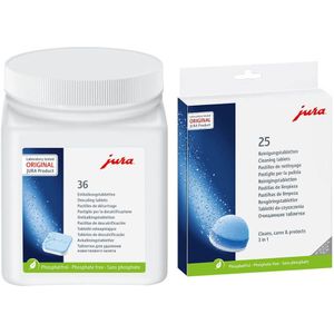 JURA - PRO Original Set - 36 stuks 2in1 Ontkalkingstabletten en 25 stuks 3in1 Reinigingstabletten