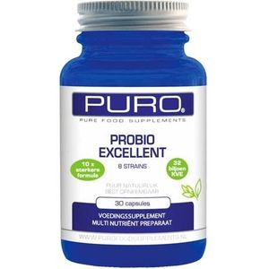 PURO Probio Excellent 8 strains 32 biljoen kve 10x sterkere formule 30 capsules