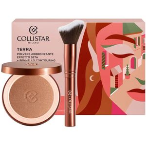 Collistar Make-Up Pakket Terra Silk Effect Bronzing Powder 09 Christalle Di Sole Shimmer Set + Contouring Brush