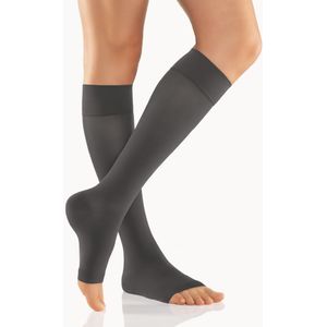 AktiVen Elegance Steunkousen (AD) Open Teenstuk Antraciet