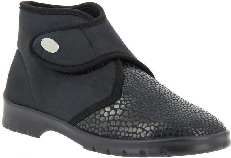 Varomed - Helsinki - Enkellaarsje - Zwart - Stretchmateriaal - Klittenbandsluiting