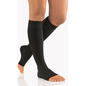 AktiVen Comfort Steunkousen (AD) Open Teenstuk Zwart