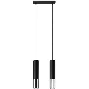 Sollux SL.0941 - Hanglamp aan een koord LOOPEZ 2xGU10/10W/230V zwart/chroom