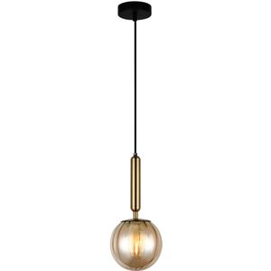 ITALUX PND-2324-1 BRO+AMB - Hanglamp aan een koord RAVENA 1xE27/5W/230V messing