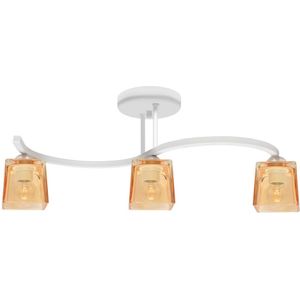 Wit Oranje Opbouw plafondlamp SANTOS 3x E27 / 60W / 230V