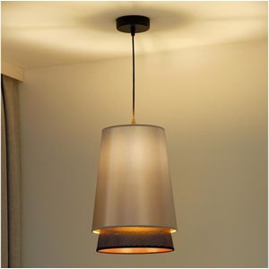 Duolla - Hanglamp aan een koord BELL SHINY 1xE27/15W/230V zilver/zwart