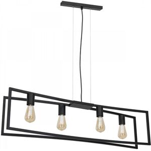 Zwarte Eettafel Hanglamp TUNJA 4x E27 / 60W / 230V