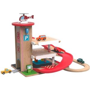 2Kids Toys - Houten garage met treinspoor