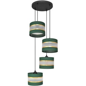 Hanglamp aan een koord HELEN 4xE27/60W/230V groen/goud