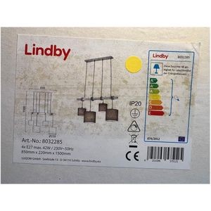 Lindby - Hanglamp aan een koord RUKAIA 4xE27/42W/230V