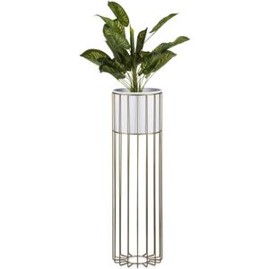 Metalen bloempot LOFT 70x20 cm goud/wit