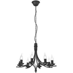Hanglamp aan een ketting LUCY 8xE14/60W/230V zwart
