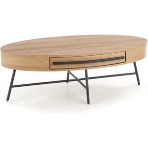 Koffie Tafel CAROLINA 41x120 cm goud eiken/zwart