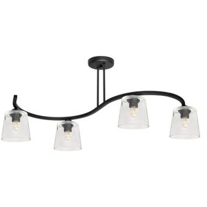 Zwarte Doorzichte Opbouw plafondlamp LUCEA 4x E27 / 60W / 230V