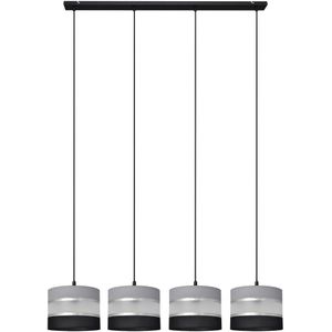 Hanglamp aan een koord HELEN 4xE27/60W/230V zwart/grijs/zilver