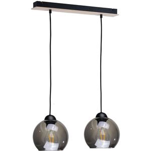 Hanglamp aan een koord UNO WOOD 2xE27/60W/230V zwart/bruin