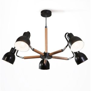 Hanglamp met vaste pendel KALITHEA 5xE27/60W/230V zwart