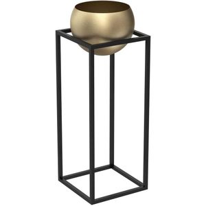 Kovový květináč 81,3x29 cm zwart/goud