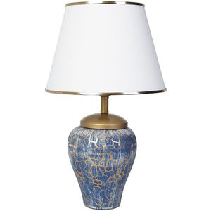 Arabic House - Tafellamp Tirilar - Blauw/Wit - Stof/Metaal - 30x30x50cm