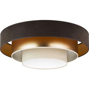 Duolla - LED Plafondlamp LUNETA LED/26W/230V diameter 60 cm 4000K bruin/goud