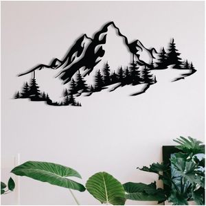 Wanddecoratie 30x67 cm bergen metaal