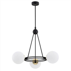 Argon 6150 - Hanglamp aan een paal AMALFI 3xE27/15W/230V zwart/wit