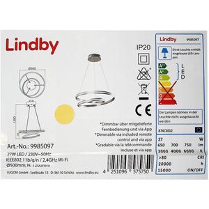 Lindby - Dimbare LED hanglamp aan een koord SMART VERIO LED/27W/230V + AB