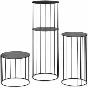 SET 3x Zwarte LOFT plantenstandaard