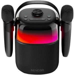 Sencor - LED RGB speaker 35W, draadloze microfoons, 8000 mAh, IPX5 zwart