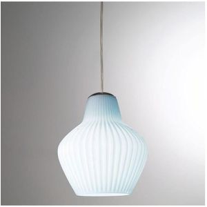 SIRU - Hanglamp aan een koord LONDON 1xE27/60W/230V blauw/glanzend chroom Venetiaans glas