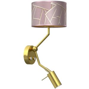 Wand Lamp ZIGGY 1xE27/40W/230V + 1xGU10/MR11/7W roze/goud