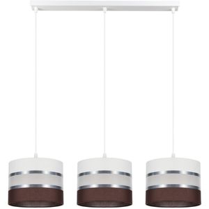 Hanglamp aan een koord CORAL 3xE27/60W/230V wit/bruin