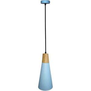 Hanglamp aan een koord FARO 1xE27/40W/230V blauw/beuken