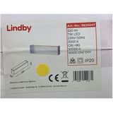 Lindby - LED wandlamp - 1licht - kunststof, metaal, glas - H: 8 cm - geborsteld aluminium - Inclusief lichtbron