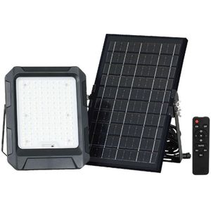 LED Solar Schijnwerper LED/10W/3,7V IP65 4000K zwart + AB