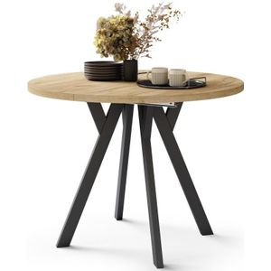 Homestyle4u Extendable wooden table 120 × 80 cm oak, dining Homestyle4u Extendable wooden table 120 × 80 cm oak, dining