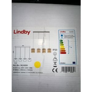 Lindby - Hanglamp aan een koord ZALIA 4xE27/60W/230V