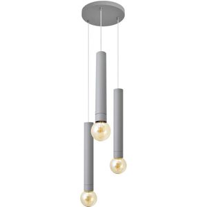 LED Hanglamp aan een koord TUBA 3xE27/60W/230V grijs
