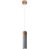- LED Hanglamp beton hout ZANE - 1 x GU10 aansluiting