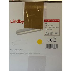 Lindby - wandlamp - 3 lichts - gips - H: 7.5 cm - G9 - wit