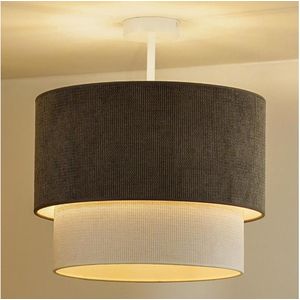 Duolla - Bevestigde hanglamp CORDUROY 1xE27/15W/230V diameter 40 cm bruin/crème