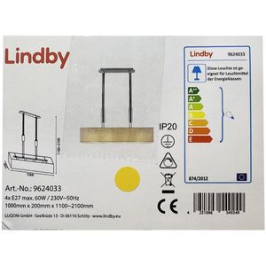 Lindby - Dimbare hanglamp aan een koord MARIAT 4xE27/60W/230V