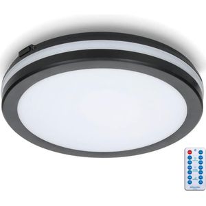 LED Badkamer plafondlamp met sensor LED/18W/230V diameter 30 cm zwart + AB