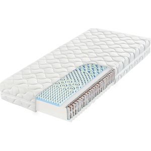 FDM MEMORY Matras 180x200 cm Dubbelzijdig Pocketvering Matras Hardheidsgraad H2 H3 Visco-Schuim 24 cm Hoog 7 Comfortzones met Hypoallergene Wasbare Premium Tijk Oeko-Tex Standard 100