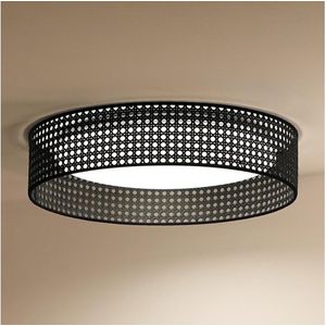 Duolla - LED Plafondlamp ROLLER RATTAN LED/24W/230V diameter 45 cm zwart