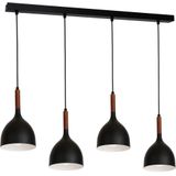 Hanglamp aan een koord NOAK WOOD 4xE27/60W/230V zwart/donker hout