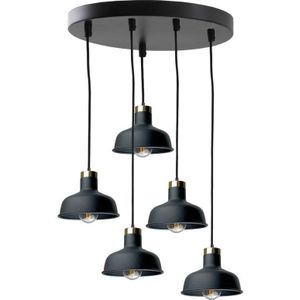 Hanglamp aan een koord HEBE 5xE27/60W/230V zwart